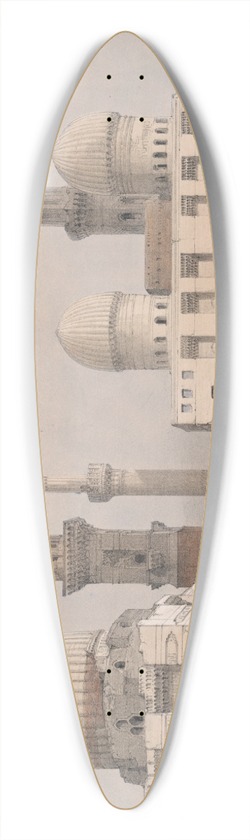 David Roberts - Tombs of the Memlooks [Mamelukes], Cairo 39.3 inch art pintail longboard deck