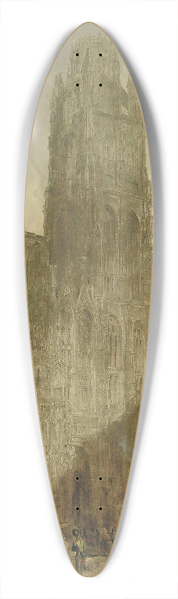 David Roberts - West front of Notre Dame Cathedral, Rouen 39.3 inch art pintail longboard deck