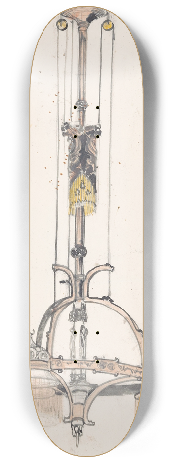 Carel Adolph Lion Cachet - Ontwerp voor een bascule lamp 8.25 inch art skate deck