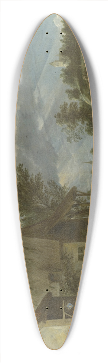 David Teniers The Younger - Peasants playing Bowls outside a Village Inn 39.3 inch art pintail longboard deck