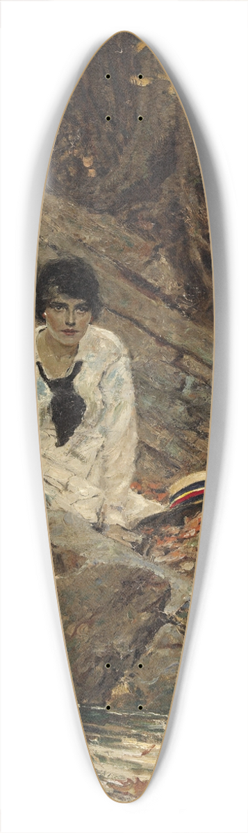 Dean Cornwell - Seated Woman With a Hat 39.3 inch art pintail longboard deck