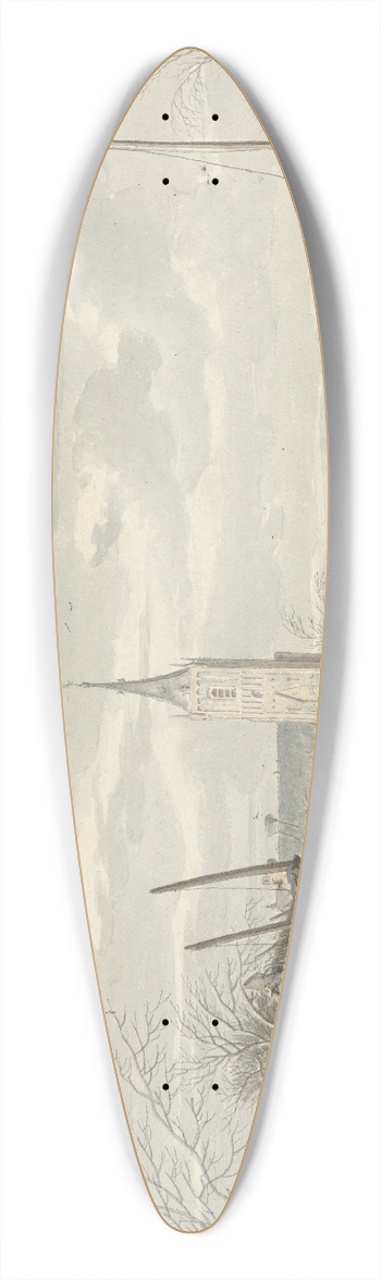 Dirk Jan van der Laan - Winterlandschap 39.3 inch art pintail longboard deck