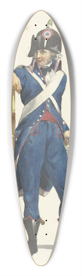 Dirk Langendijk - Member of the Rotterdam armed citizen force with a rifle 39.3 inch art pintail longboard deck