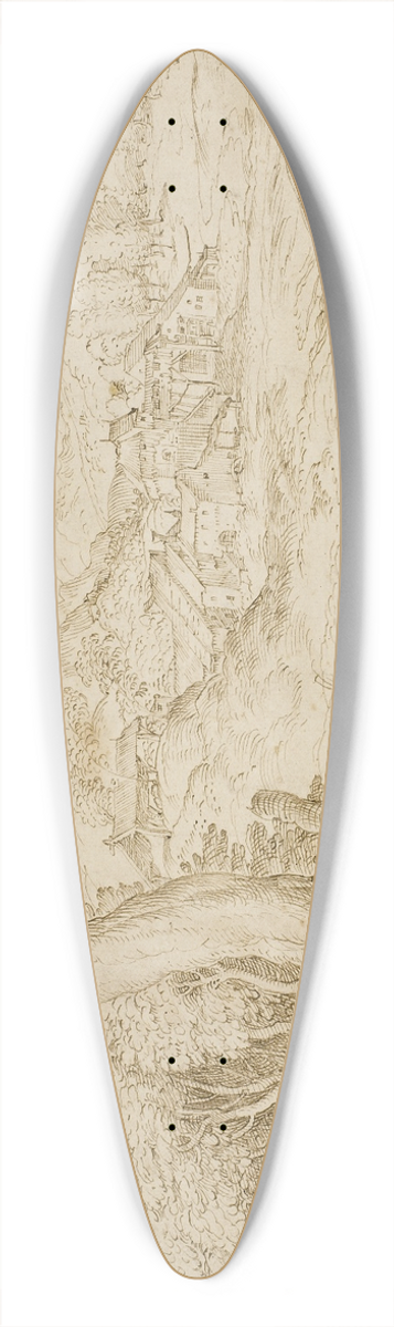 Domenico Campagnola - Landskab med en by og en sovende hyrde 39.3 inch art pintail longboard deck