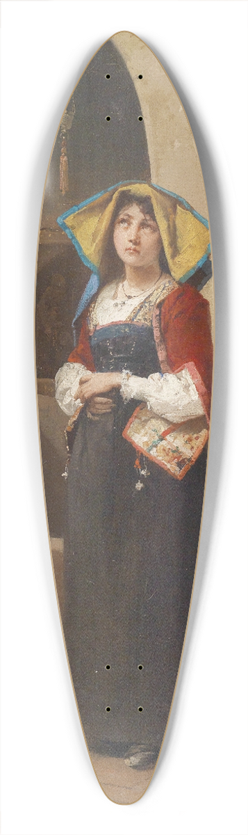 Domenico Induno - Andacht 39.3 inch art pintail longboard deck