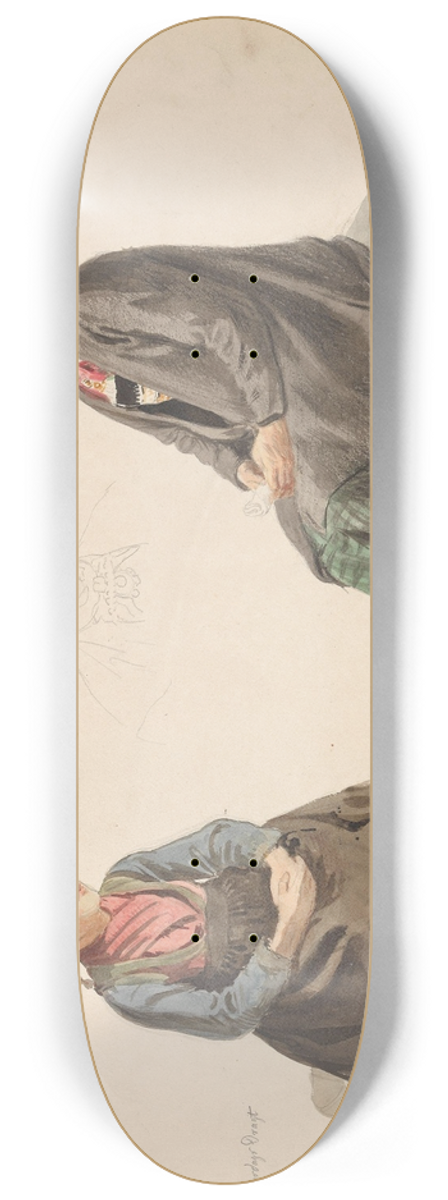 Adolph Tidemand - Jente i hverdagsdrakt, Voss; kvinnehode; Guro Vossebakken 8.25 inch art skate deck