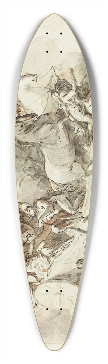 Domenico Mondo - Apotheosis of a Hero 39.3 inch art pintail longboard deck
