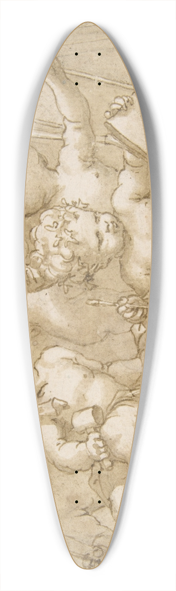 Domenico Piola - Putti with the Attributes of the Arts 39.3 inch art pintail longboard deck
