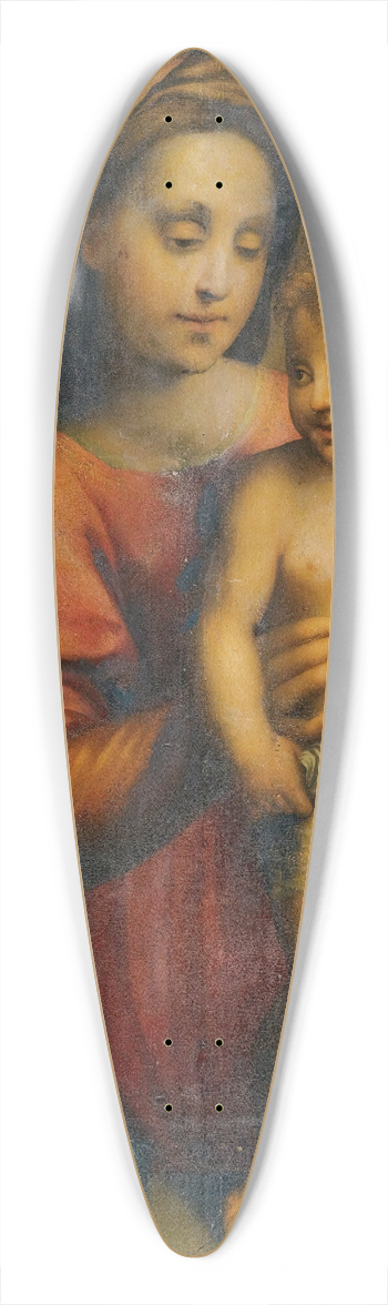 Domenico Puligo - Holy Family, With The Madonna Supporting The Standing Christ Child On A Stone Ledge 39.3 inch art pintail longboard deck