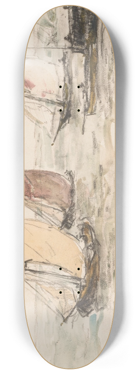 Carel Nicolaas Storm van 's-Gravesande - Zeilende vissersschepen op de Schelde 8.25 inch art skate deck