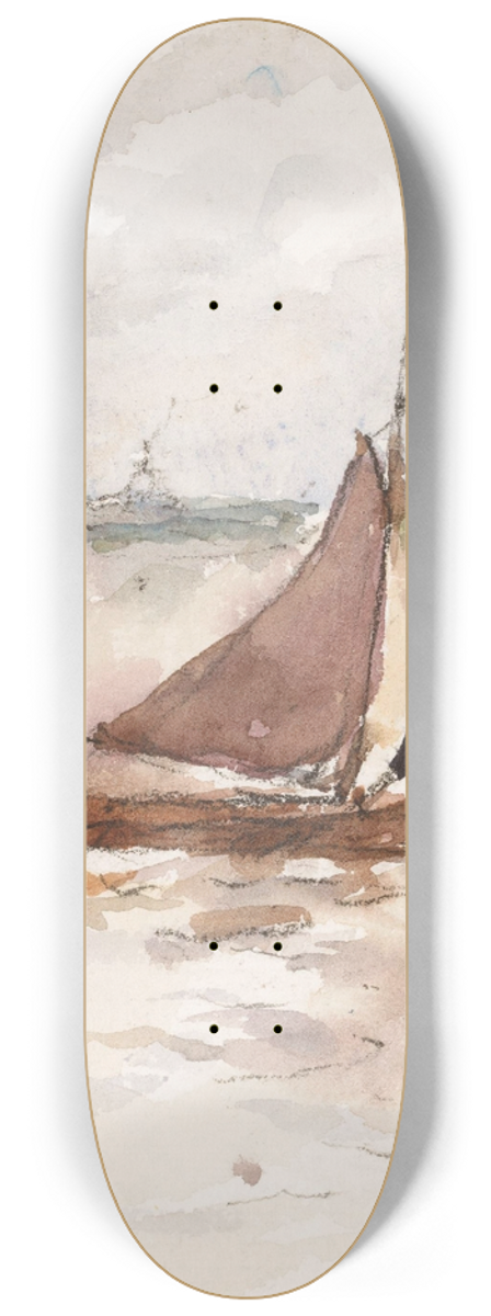 Carel Nicolaas Storm van 's-Gravesande - Zeilende vissersschepen op de Schelde 8.25 inch art skate deck