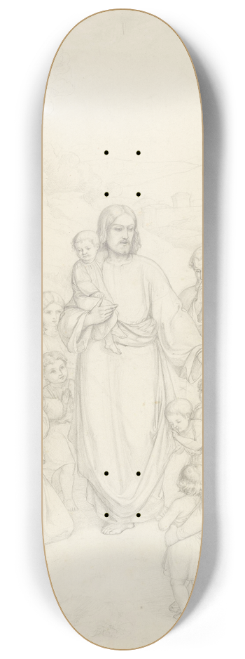 Adolph Tidemand - Jesus blesses the children 8.25 inch art skate deck