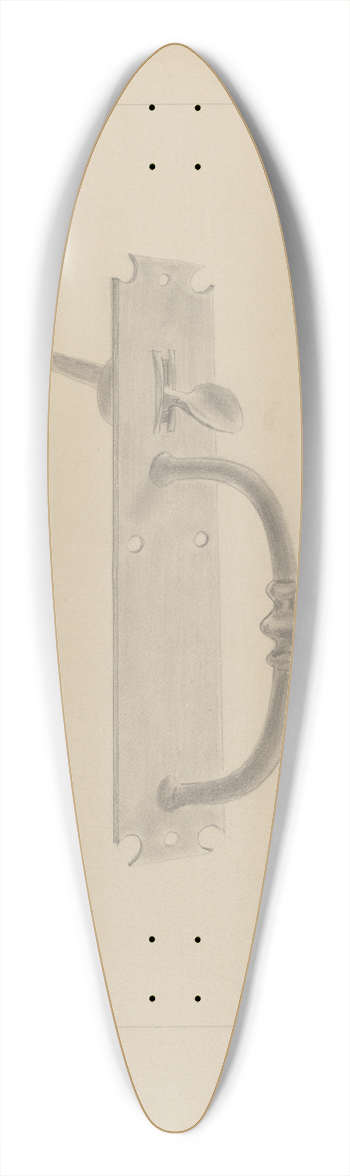 Donald Streeter - Wrought Iron Thumb Latch 39.3 inch art pintail longboard deck