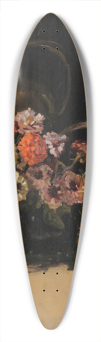 Dorothy Richmond - Zinnias 39.3 inch art pintail longboard deck