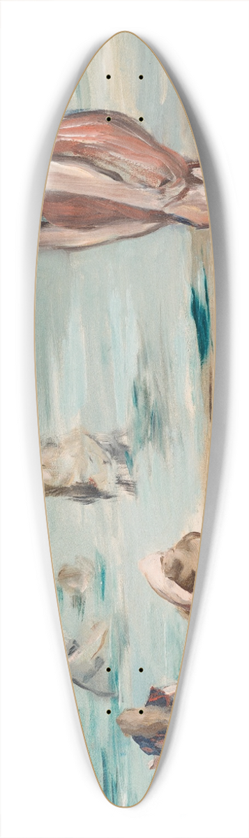 douard Manet - On the Beach 39.3 inch art pintail longboard deck
