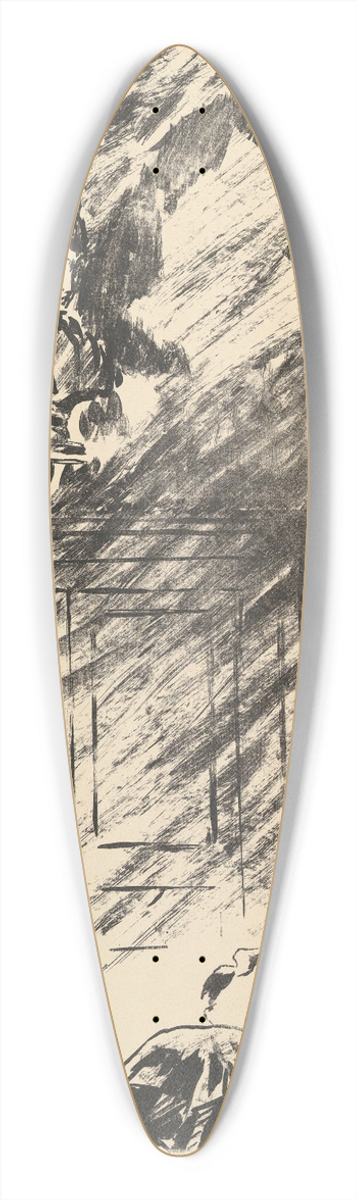 douard Manet - Perched upon a Bust of Pallas. Illustration to The Raven by Edgar Allan Poe 39.3 inch art pintail longboard deck