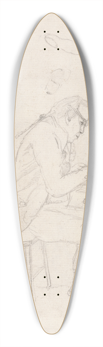 Dr. Thomas Monro - Thomas Hearne Sketching at a Table 39.3 inch art pintail longboard deck