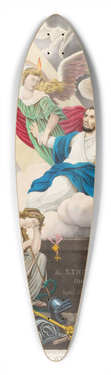 D. Wiest - In Memory of Abraham Lincoln 39.3 inch art pintail longboard deck