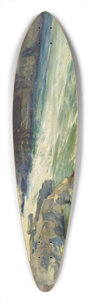 E. Augusto Lovatti - The Rhine At Laufenburg 39.3 inch art pintail longboard deck