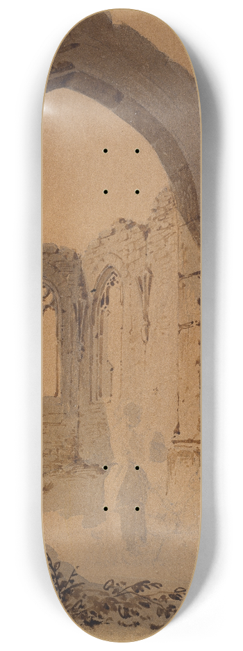 Carl Blechen - Gotische Kirchenruine mit zwei Frauen 8.25 inch art skate deck