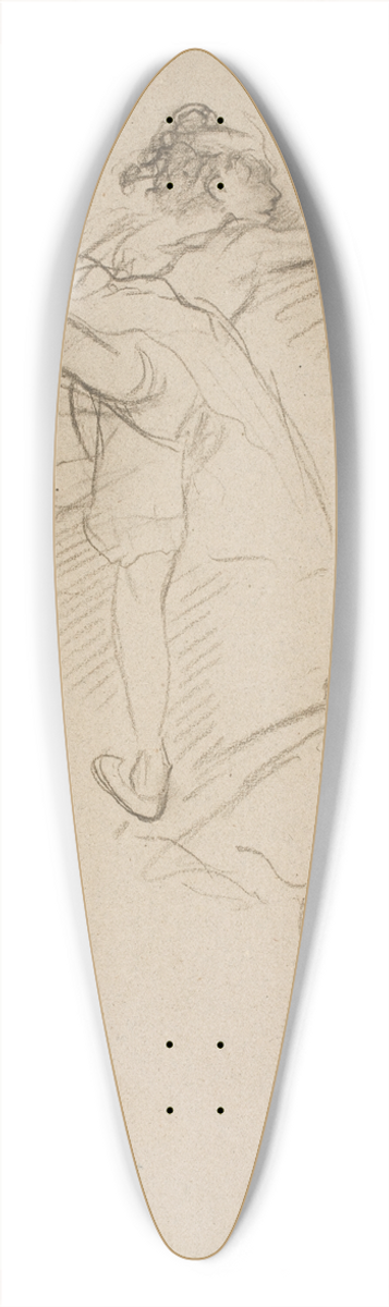 Edgar Degas - To studier af danserinder verst danserinde stende p venstre ben; nederst foroverbjet danserinde set fra ryggen 39.3 inch art pintail longboard deck