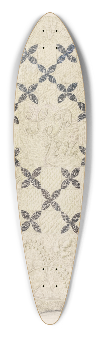 Edith Magnette - Quilt 39.3 inch art pintail longboard deck