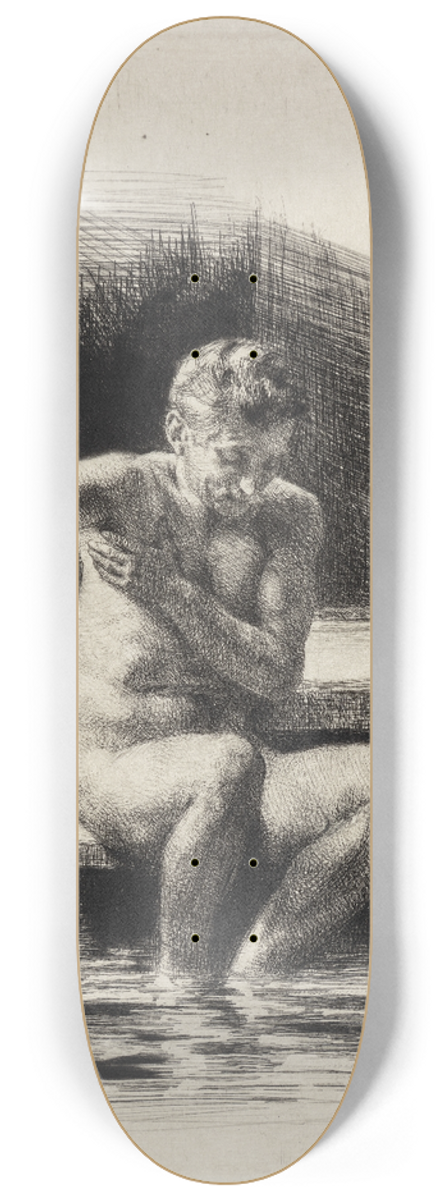 Carl Bloch - Den store badende mand 8.25 inch art skate deck