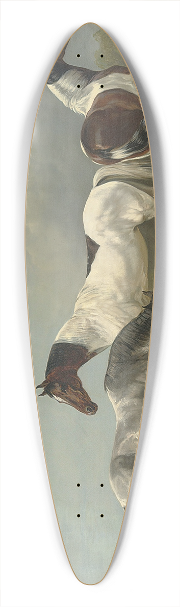 Edmund Bristow - Two Skewbalds, a grey and spaniel in an extensive landscape, a country house beyond 39.3 inch art pintail longboard deck