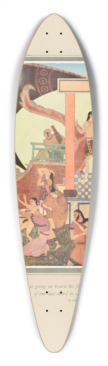Edmund Dulac - Just as Prince Theseus was going on board 39.3 inch art pintail longboard deck