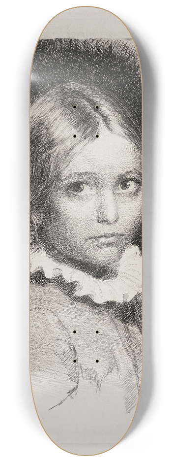 Carl Bloch - Portrait of Clara Emilie Rose Bloch 8.25 inch art skate deck