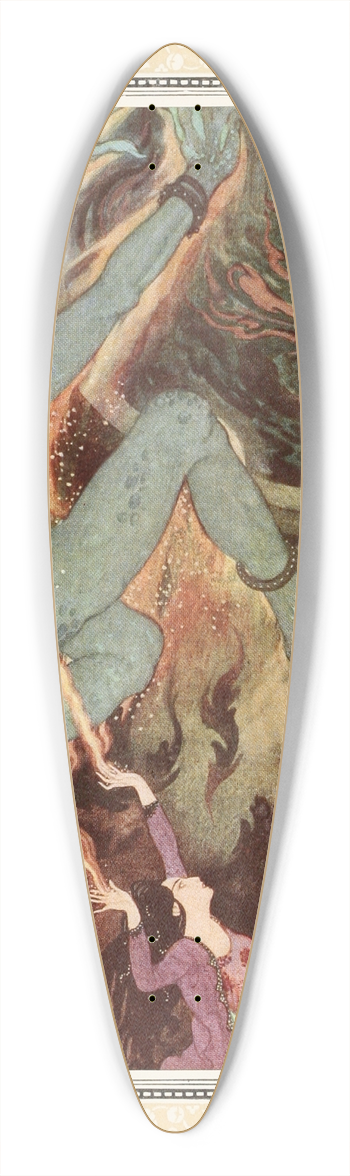 Edmund Dulac - The Princess burns the Efrite to death 39.3 inch art pintail longboard deck