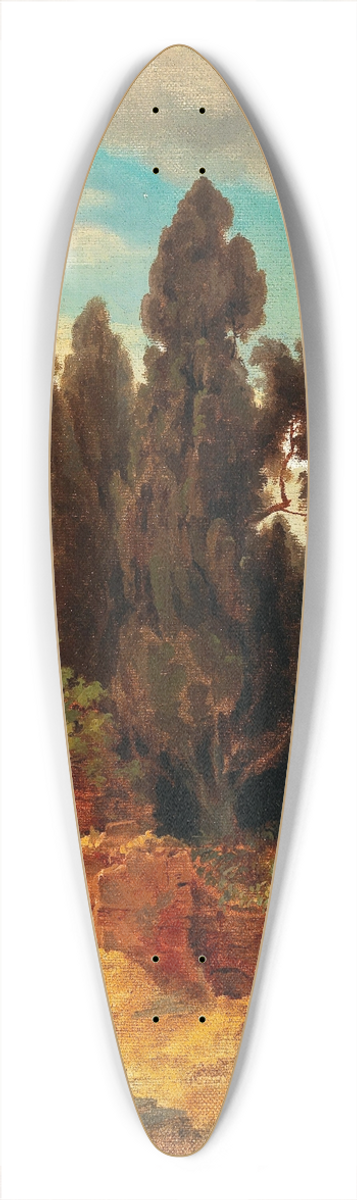 Edmund Von Wrndle - View Of The Villa Hadriana, Tivoli 39.3 inch art pintail longboard deck