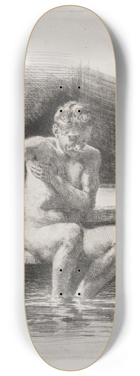 Carl Bloch - The bathing man 8.25 inch art skate deck