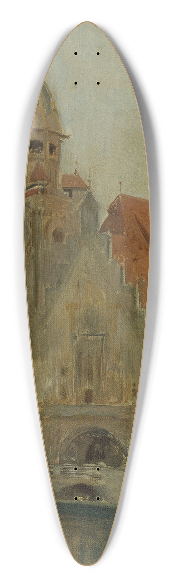Edouard Zawiski - Le Pavillon de lAllemagne  lExposition Universelle de 1900. 39.3 inch art pintail longboard deck