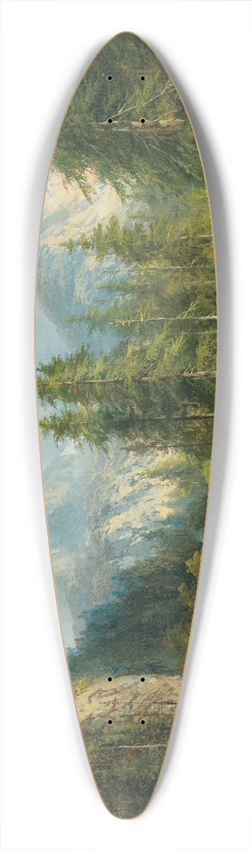 Eduard Boehm - Mountain Landscape with decorative figures 39.3 inch art pintail longboard deck