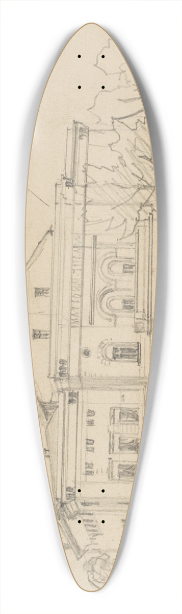 Eduard Gaertner - Study of the Nationaltheater, Berlin 39.3 inch art pintail longboard deck