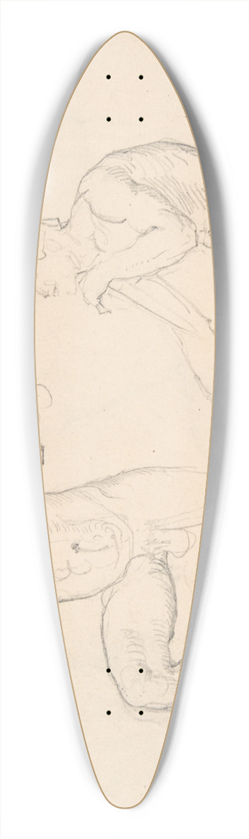 Eduard Julius Friedrich Bendemann - Studies of Men 39.3 inch art pintail longboard deck