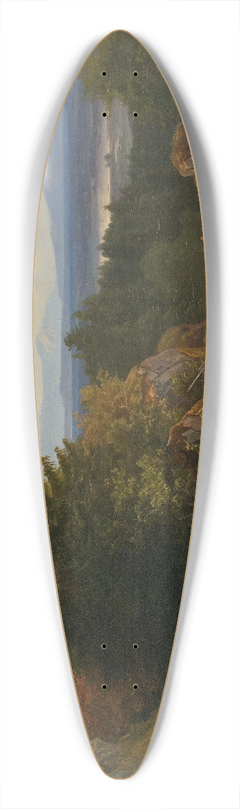 Eduard Schleich The Elder - Chiemseelandschaft mit Aussicht auf die bayrischen Alpen 39.3 inch art pintail longboard deck