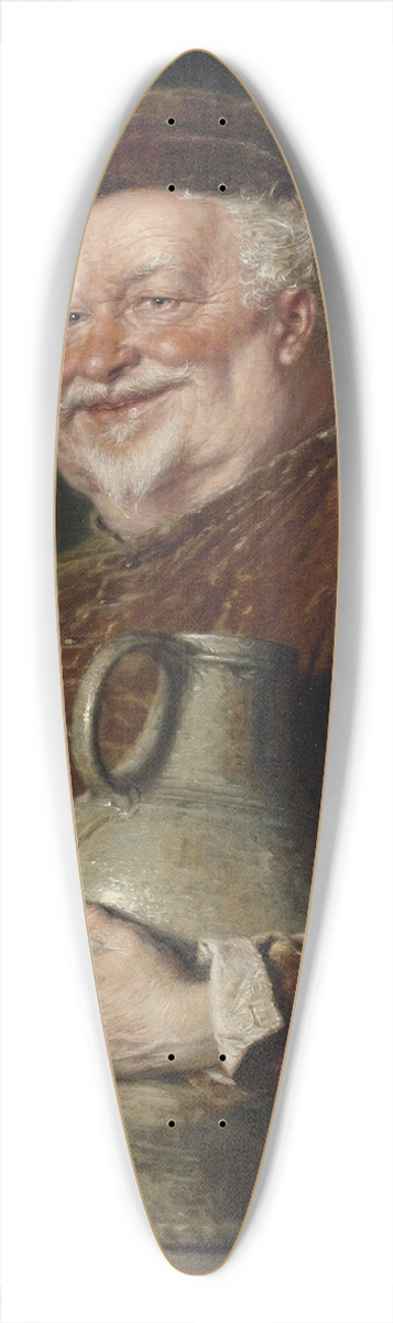 Eduard von Grtzner - Falstaff at the table with a wine jug and pewter cup 39.3 inch art pintail longboard deck