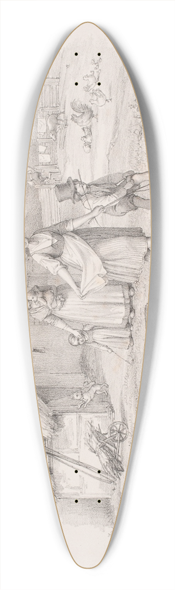 Edvard Lehmann - Landlig Skizze 39.3 inch art pintail longboard deck