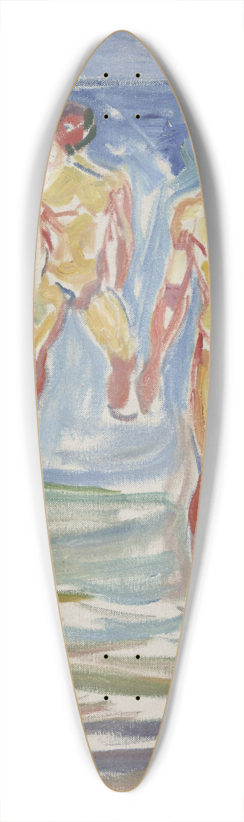 Edvard Munch - Bathing Men 39.3 inch art pintail longboard deck