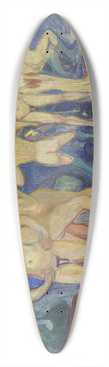 Edvard Munch - Bathing Young Men 39.3 inch art pintail longboard deck
