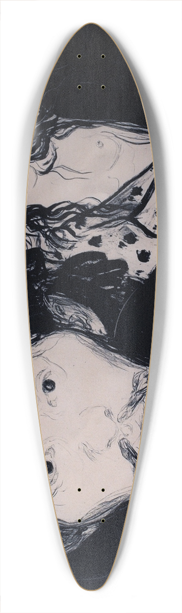 Edvard Munch - Jealousy 39.3 inch art pintail longboard deck