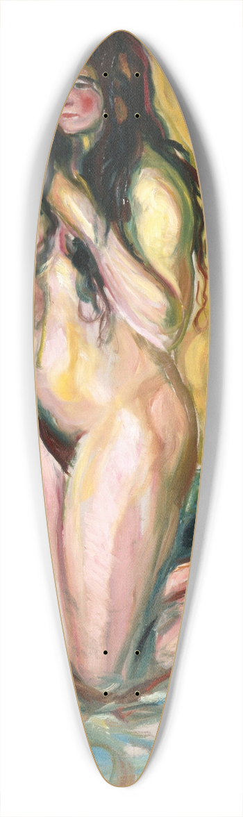 Edvard Munch - Kneeling Nude 39.3 inch art pintail longboard deck