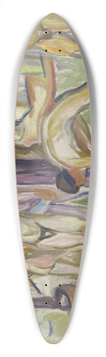 Edvard Munch - Naked Men in Landscape 39.3 inch art pintail longboard deck