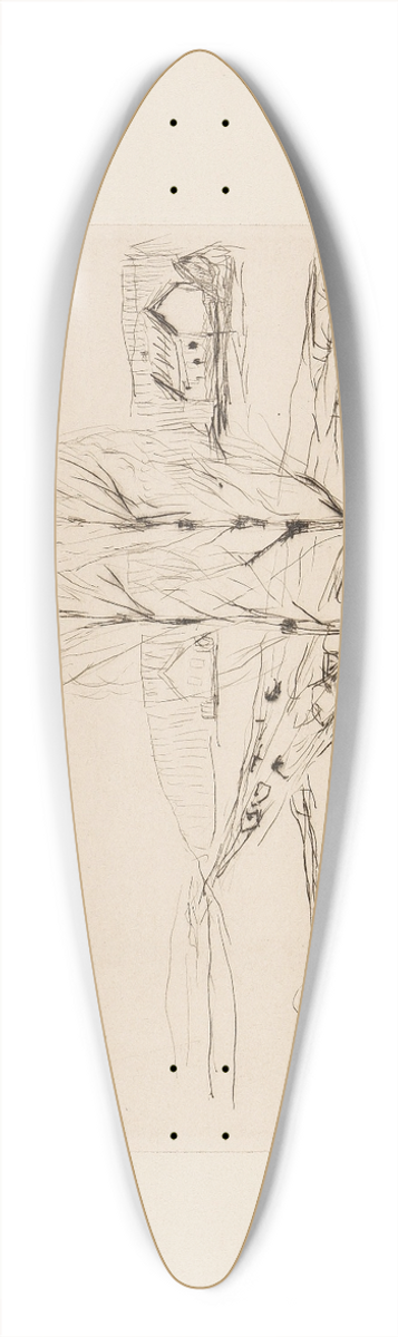 Edvard Munch - Norwegische Landschaft 39.3 inch art pintail longboard deck