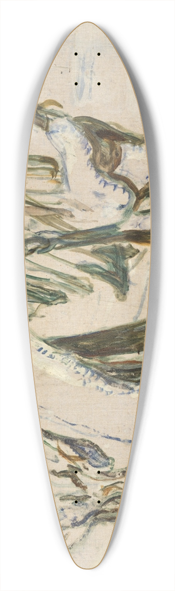 Edvard Munch - Rugged Trunks in Snow 39.3 inch art pintail longboard deck