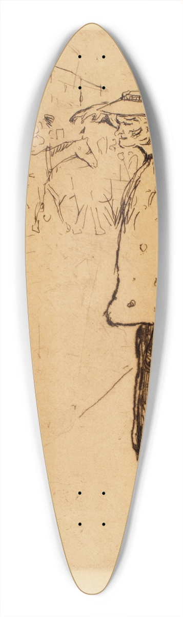 Edvard Munch - Street Character (The Sailors Bride) 39.3 inch art pintail longboard deck