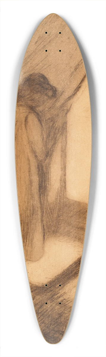 Edvard Munch - The Girl at the Window 39.3 inch art pintail longboard deck