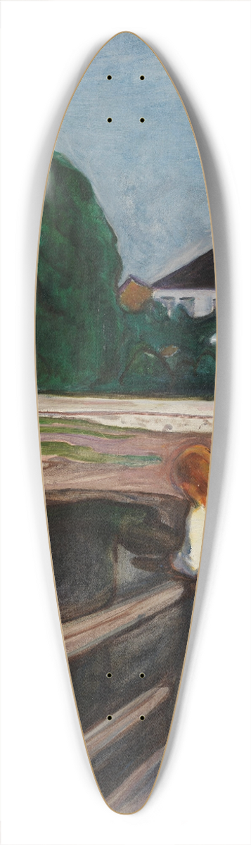 Edvard Munch - The Girls on the Bridge 39.3 inch art pintail longboard deck